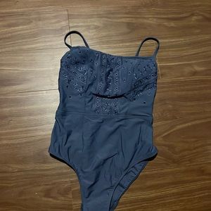 Slate blue, size L one piece swim suit.
